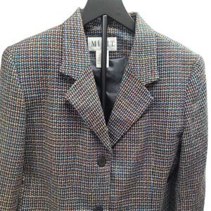 Vintage Retro Mix-It Women's Multi Color Tweed Blazer Jacket Size 6